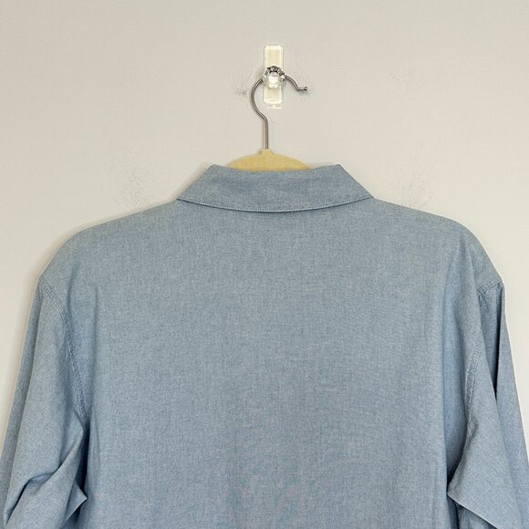 J. Jill Chambray Button Down Size Small Pocket 100% Cotton Long Sleeve Collared - Picture 7 of 9